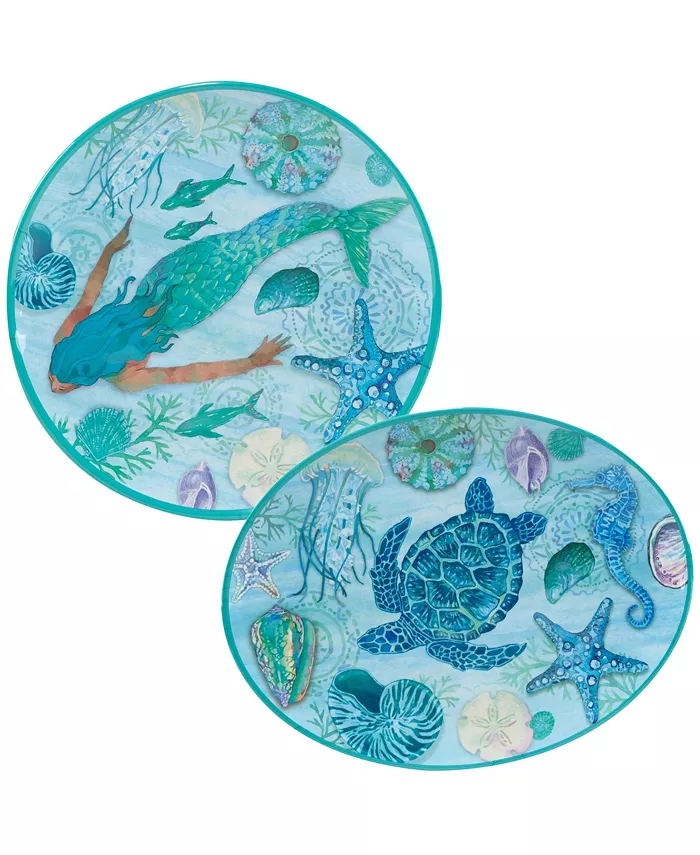 Certified International Serene Seas Melamine Platter， Set of 2 - Mycitystee