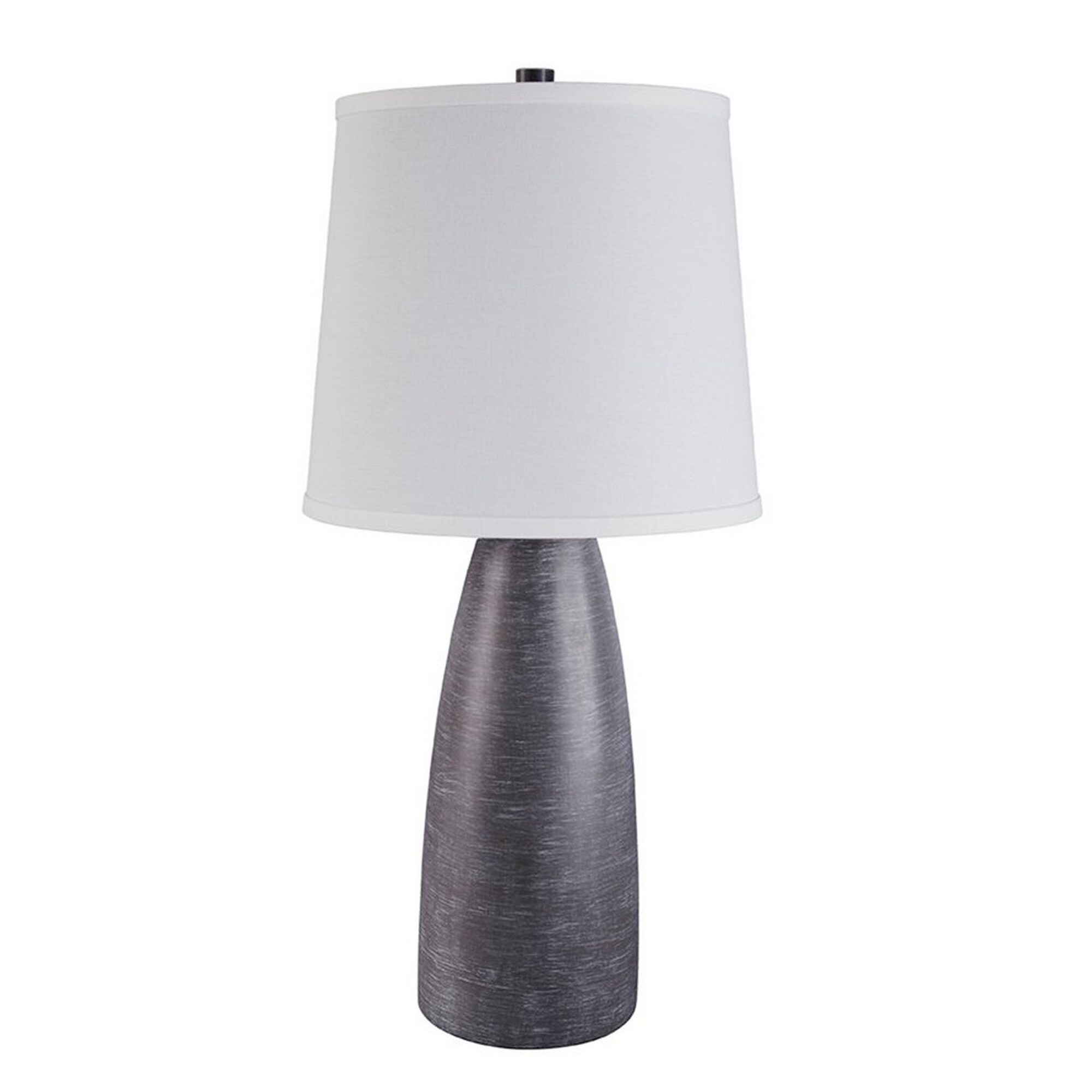 Vase Shape Resin Table Lamp with Fabric Shade， Set of 2， Gray and White - Mycitystee