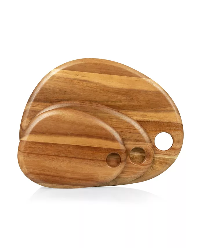 Toscana Set of 3 Pebble Shaped Acacia Serving Boards - Mycitystee