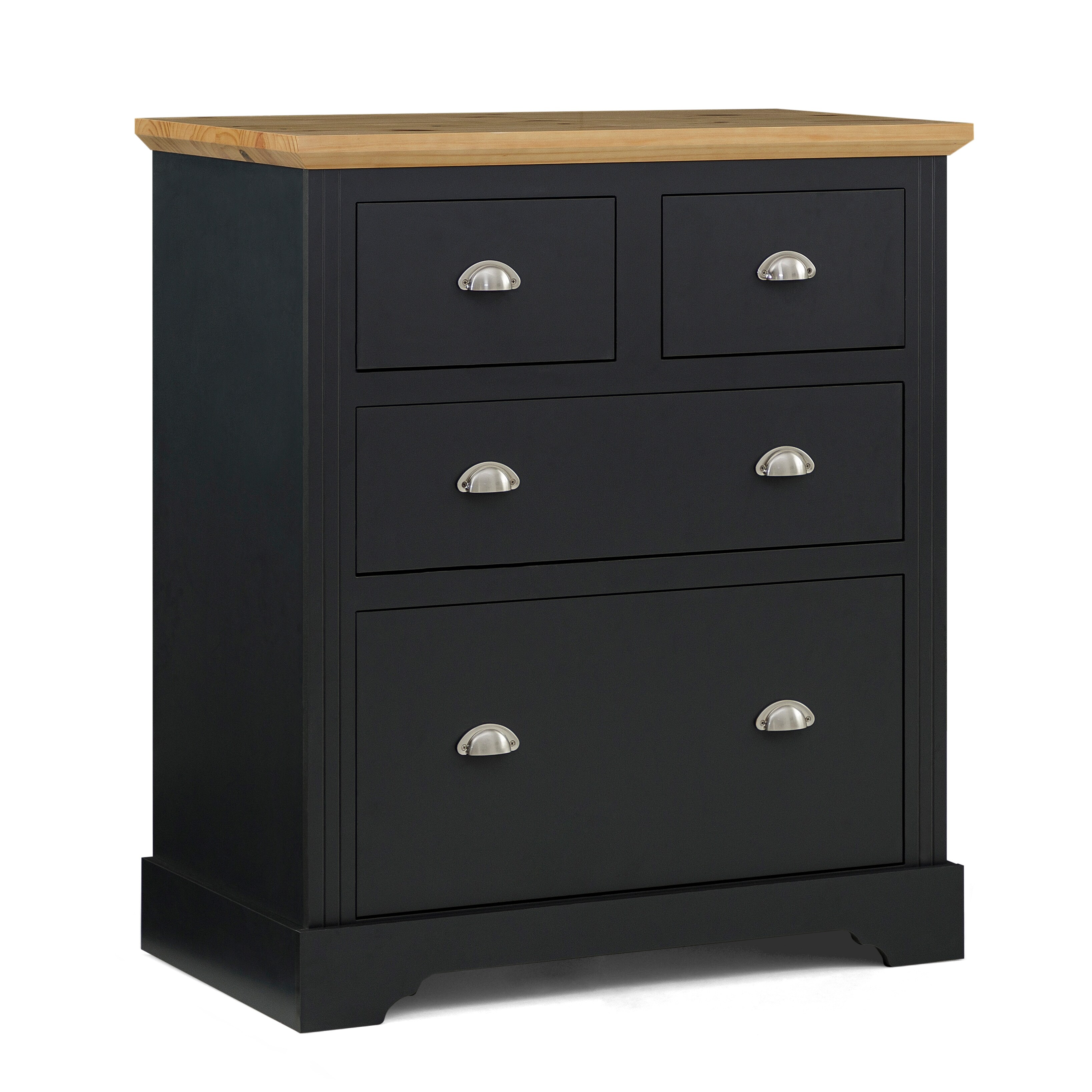 Alaska 4 Drawer Dresser in Solid Wood with a Pine Wood Top - - 37650633 - Mycitystee