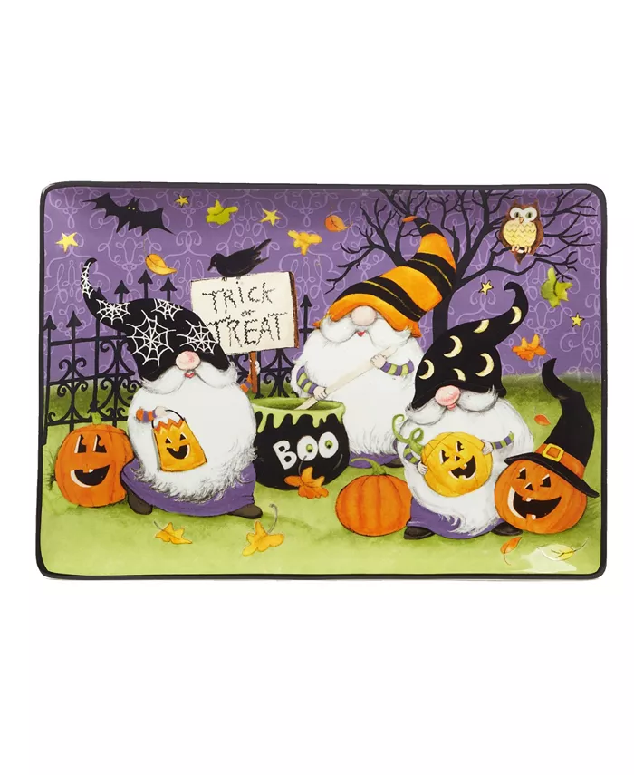 Certified International Halloween Gnomes Rectangular Platter - Mycitystee