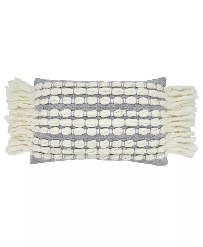Saro Lifestyle Chunky Fringe Decorative Pillow， 16