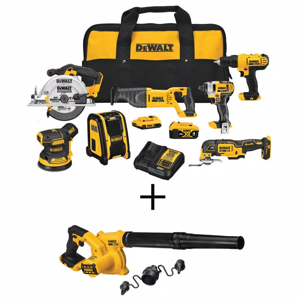 DEWALT 20-Volt MAX Cordless Combo Kit (7-Tool) with (1) 20-Volt 4.0Ah Battery， (1) 20-Volt 2.0Ah Battery and Cordless Blower and#8211; XDC Depot - Mycitystee