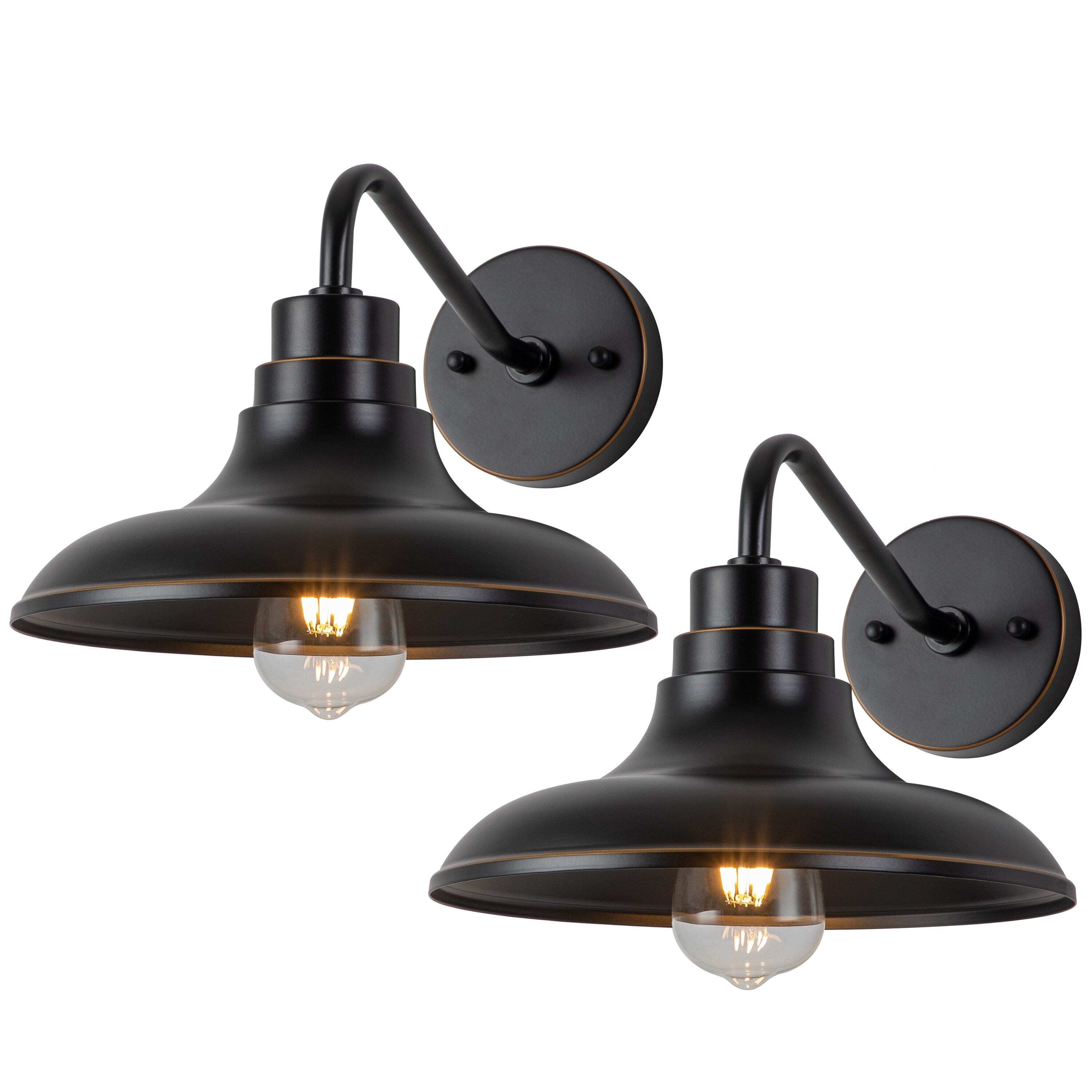 1-Light 2-Pack Black Gooseneck Outdoor Barn light Shopping - The Best Deals on Outdoor Barn Lights | 40424269 - Mycitystee
