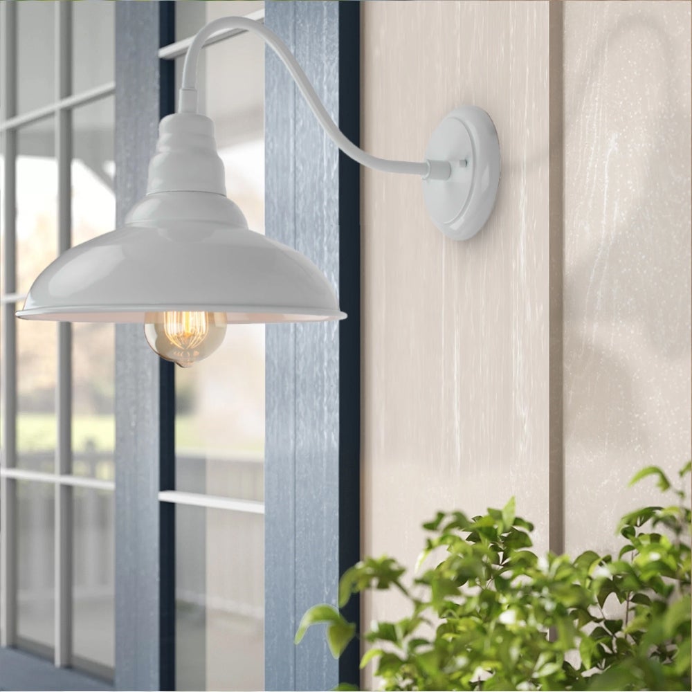 Eli 1 Light Outdoor Wall Lighting White Finish Shopping - The Best Deals on Outdoor Barn Lights | 38526941 - Mycitystee