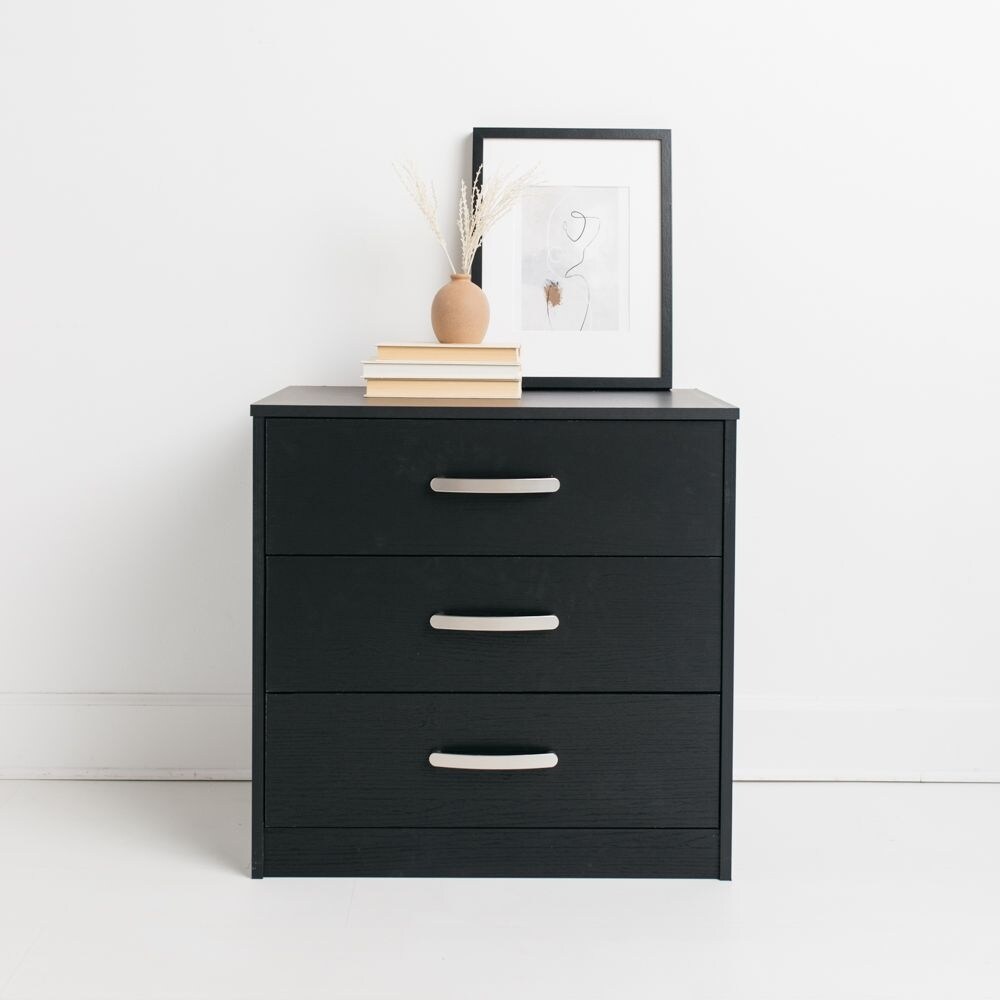 Flannia Black/Brown Three Drawer Chest - - 32607566 - Mycitystee