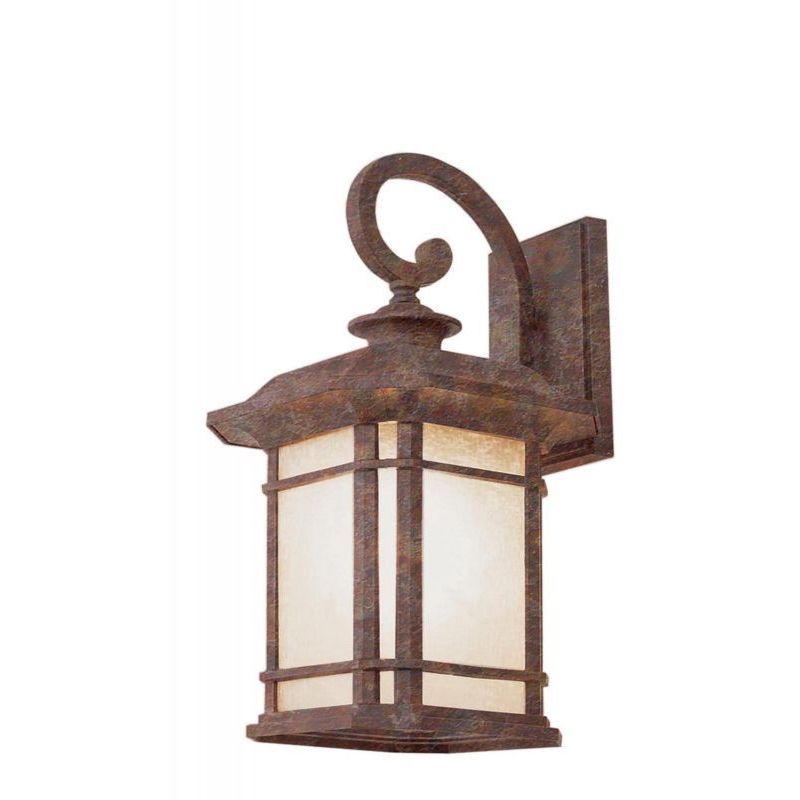Cambridge Rust Finish Outdoor Wall Lantern with Tea Stain Shade Shopping - The Best Deals on Outdoor Wall Lanterns | 17174429 - Mycitystee