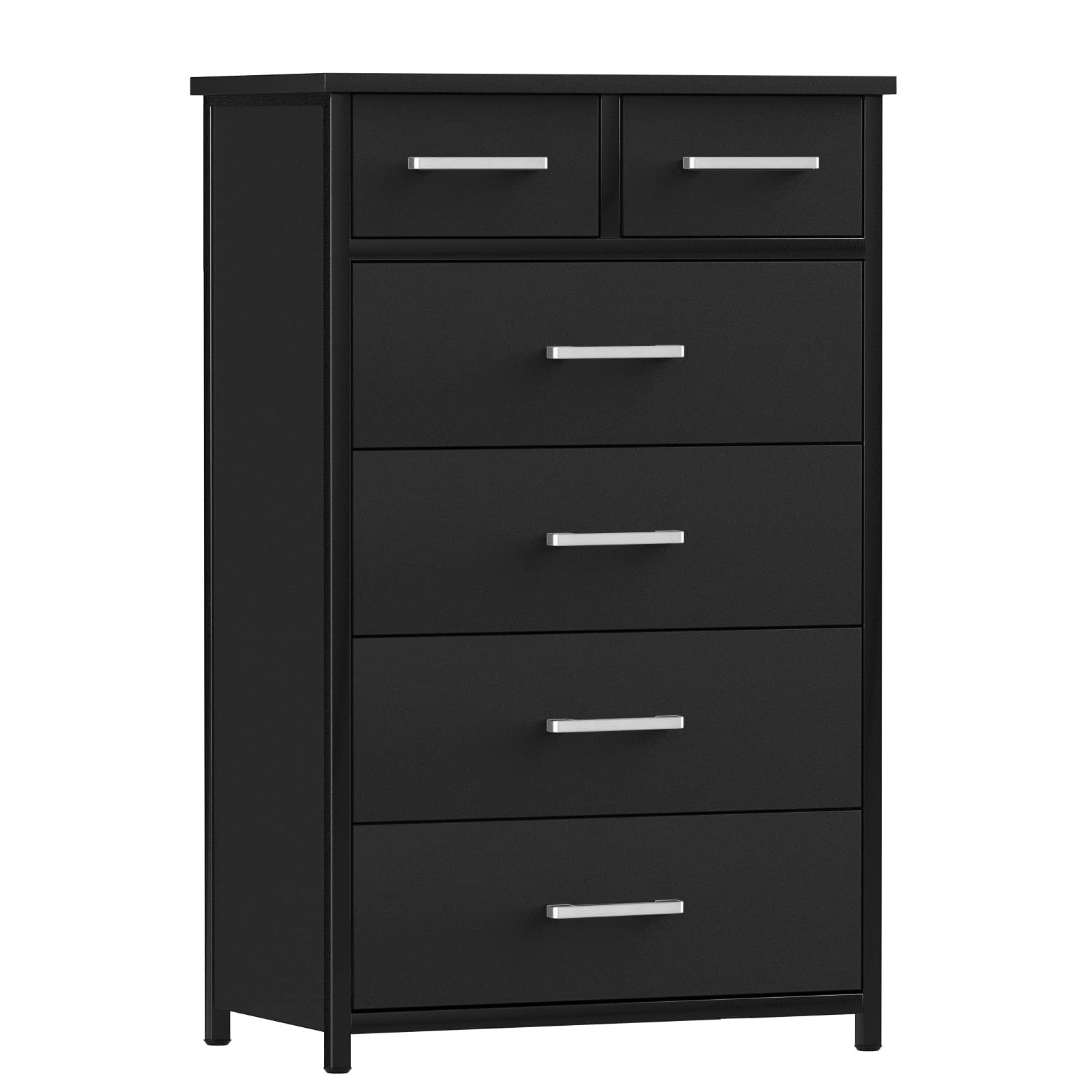 6 Drawer Tall Dresser with Sturdy Metal Frame， Industrial Drawer Chest for Bedroom， Clothes Storage Cabinet - as picture - - 37668923 - Mycitystee
