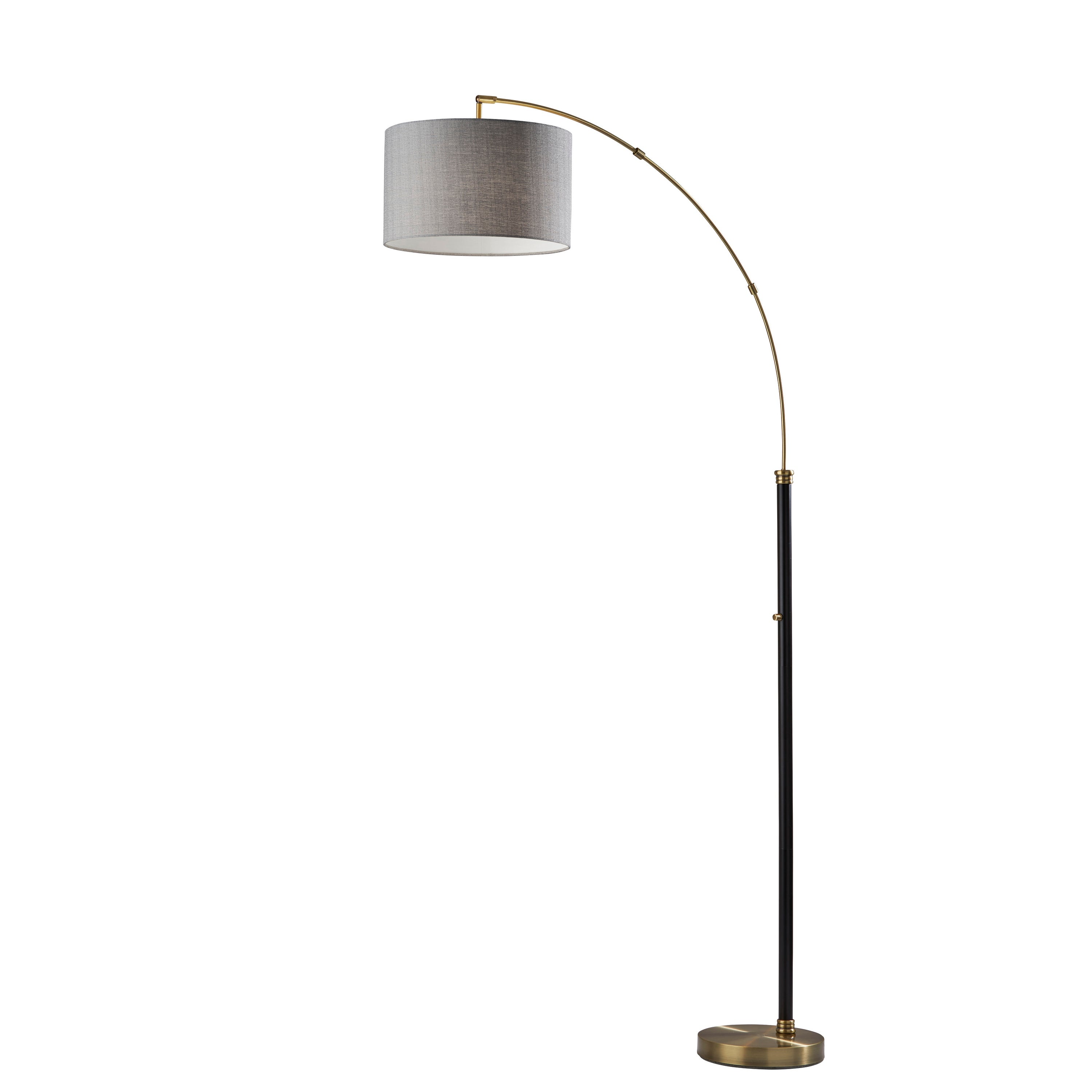 Adesso Bergen Black Antique Brass Arc Lamp - Mycitystee