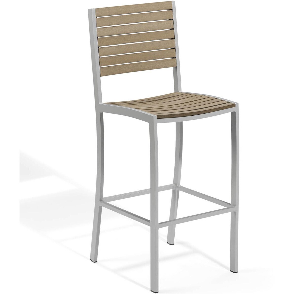 Travira Aluminum Patio Bar Chair W/ Tekwood Vintage Seat By Oxford Garden - Mycitystee