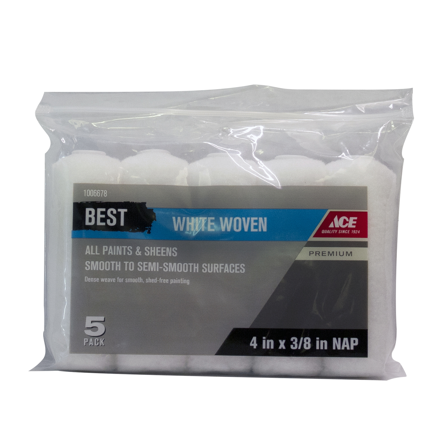 Ace Best Woven Fabric 4 in. W X 3/8 in. Mini Paint Roller Cover 5 pk - Mycitystee