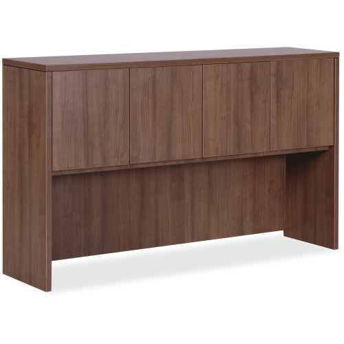 Lorell Essentials Series Walnut 4-Door Hutch (69977) - Mycitystee