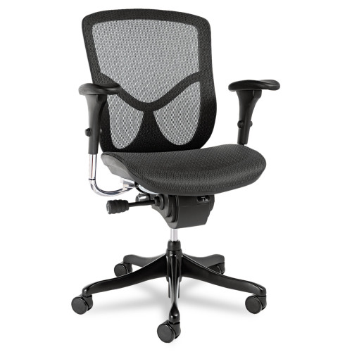 Alera EQ Series Ergonomic Multifunction Mid-Back Mesh Chair， Supports Up to 250 lb， Black (EQA42ME10B) - Mycitystee