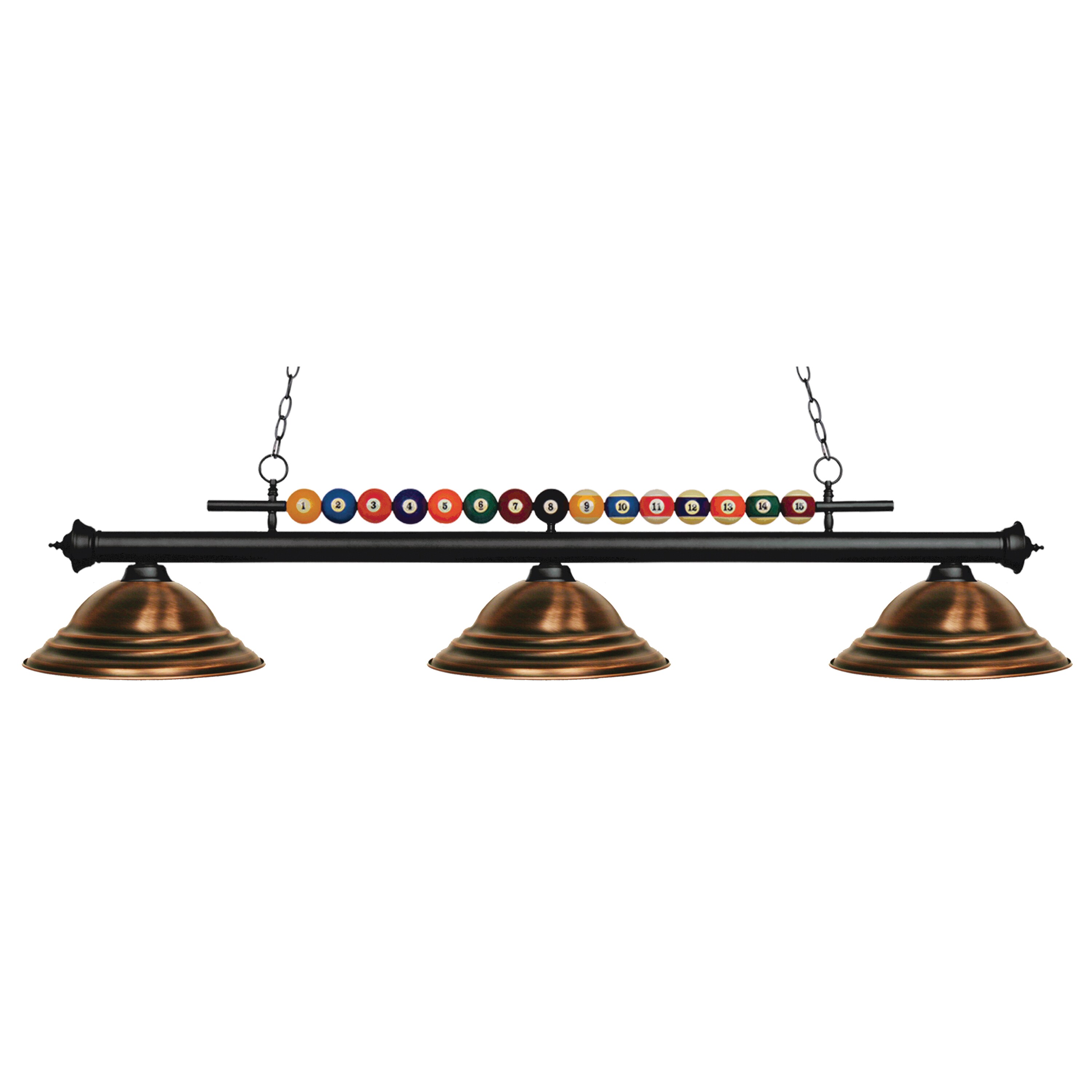 Avery Home Lighting Shark 3-light Island/Billiard Stepped Antique Copper-finished Light - Bronze - Matte Black - Mycitystee