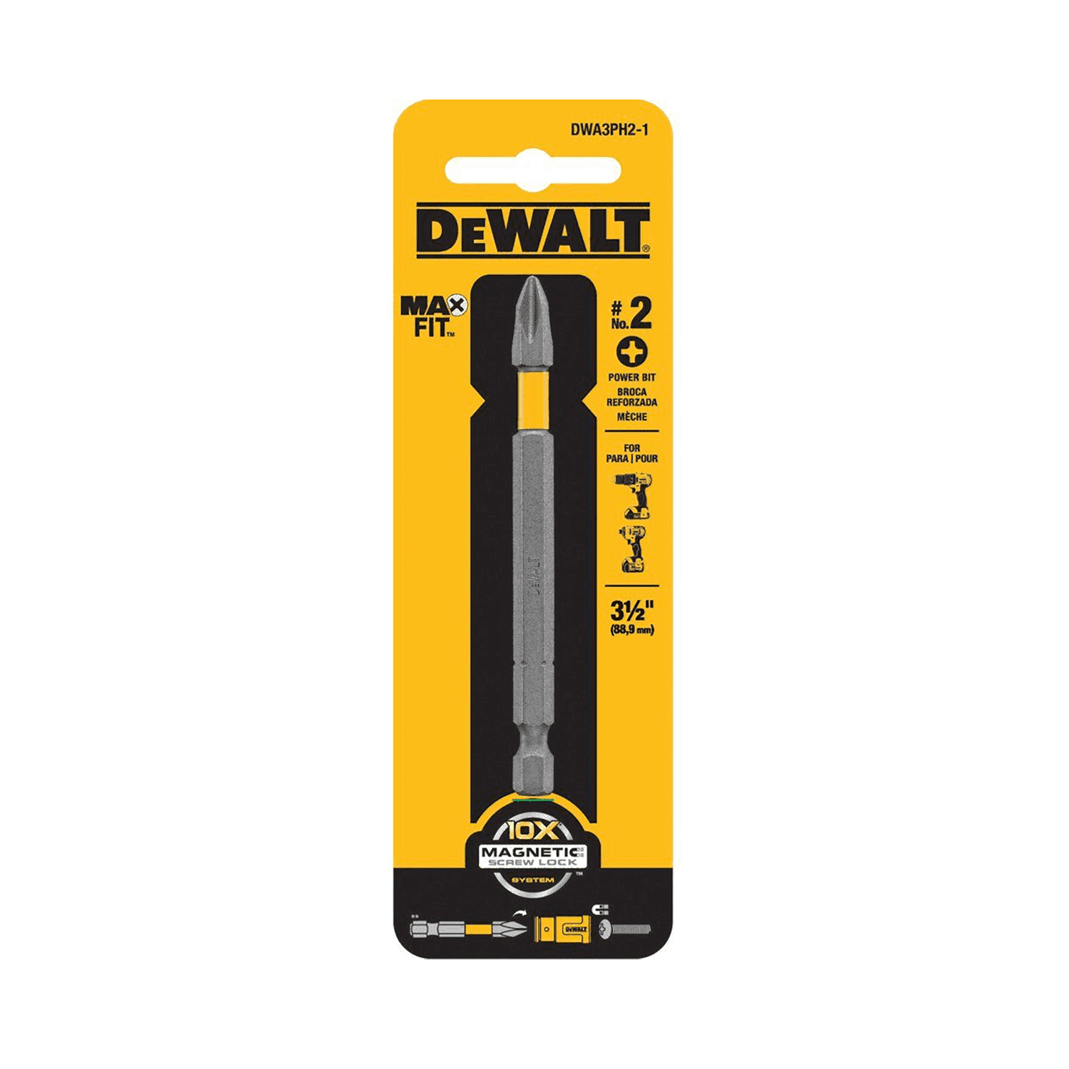 DeWalt Max Fit Phillips #2 X 3-1/2 in. L Power Bit S2 Tool Steel 1 pc - Mycitystee