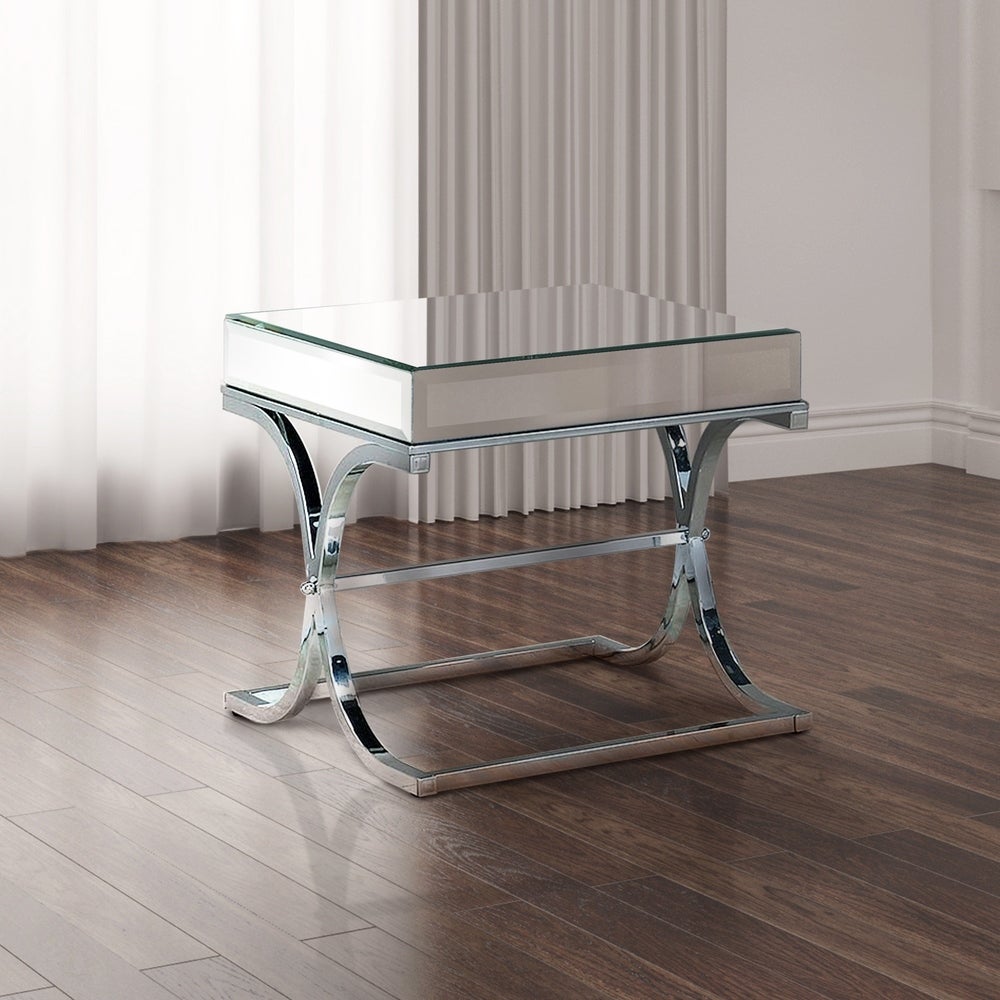 Furniture of America Laja Contemporary Chrome 24-inch Metal Side Table - Mycitystee