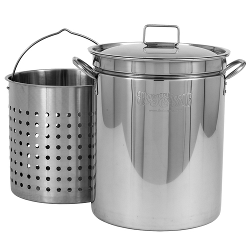 Bayou Classic 1144 STOCKPOT STAINLESS W/BSKT 44QT - Mycitystee