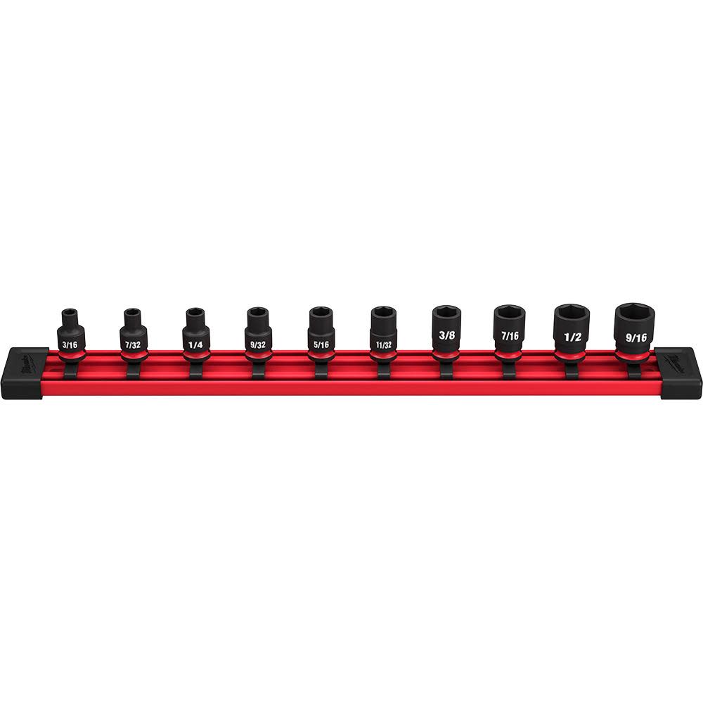 Milwaukee 10PC SHOCKWAVE Impact Duty Socket SAE Standard 6 Point Set 49-66-7000 from Milwaukee - Mycitystee
