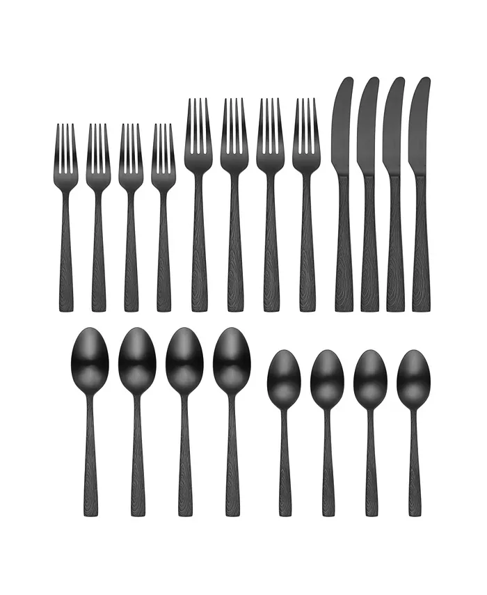 Oneida Elmcrest Midnight 20 Piece Everyday Flatware Set， Service For 4 - Mycitystee