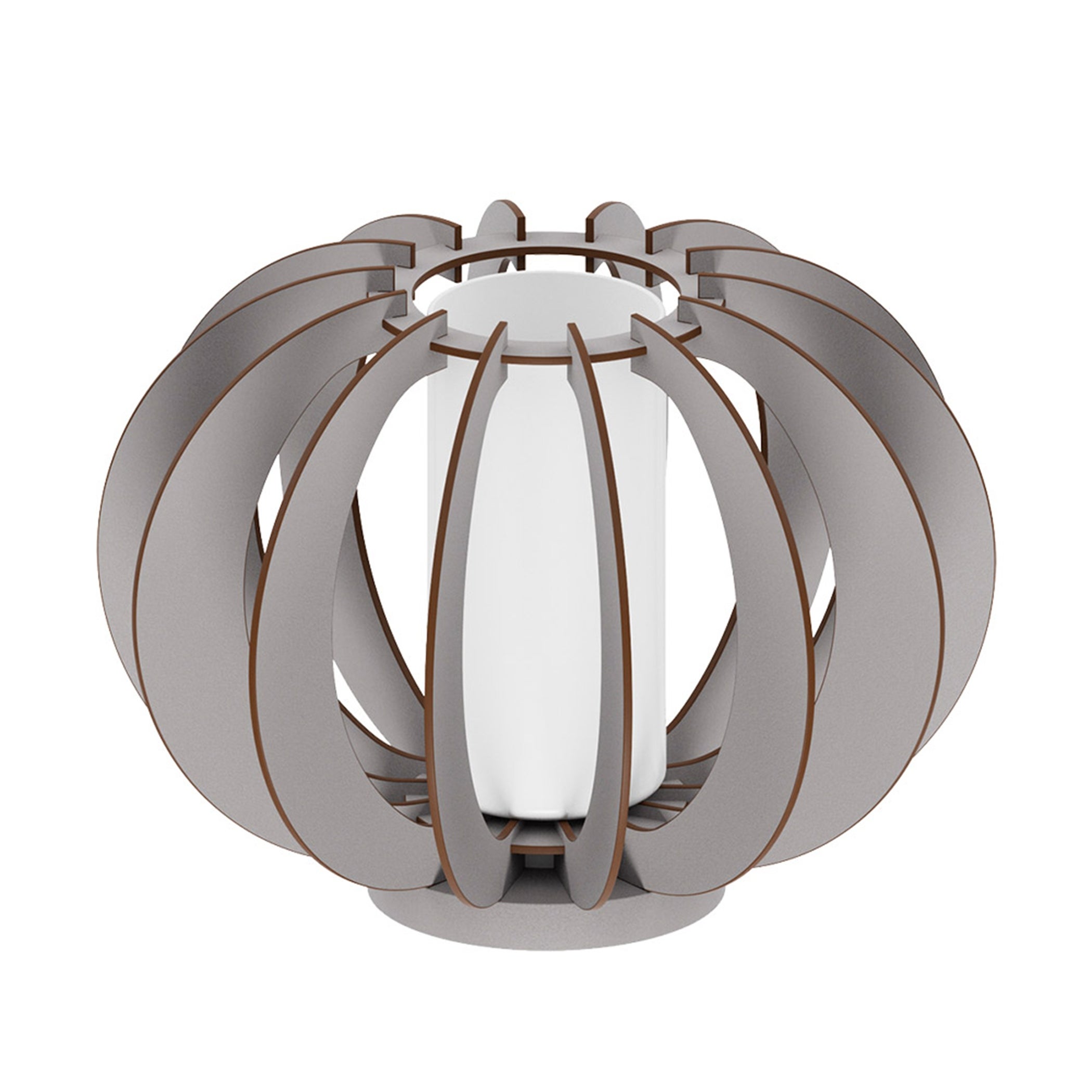 Eglo Stellato Colore 1-Light Matte Nickel Table Lamp with Gray Wood and White Glass - Mycitystee
