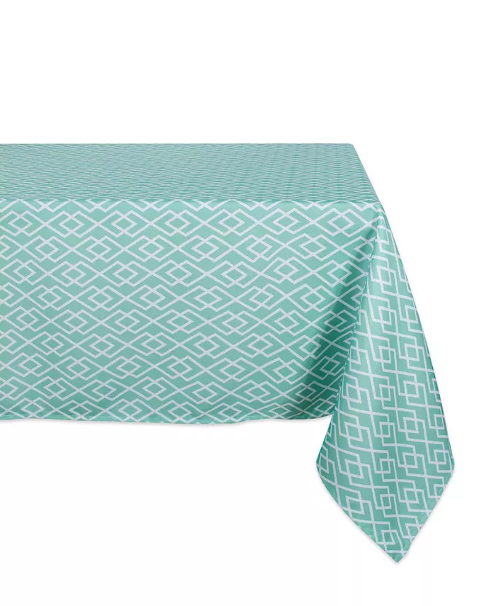 Design Imports Diamond Outdoor Tablecloth with Zipper 60