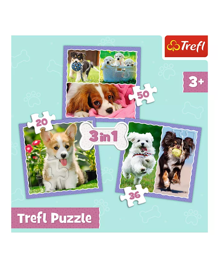 Trefl Preschool 3 In 1 Puzzle- Lovely Dogs - Mycitystee
