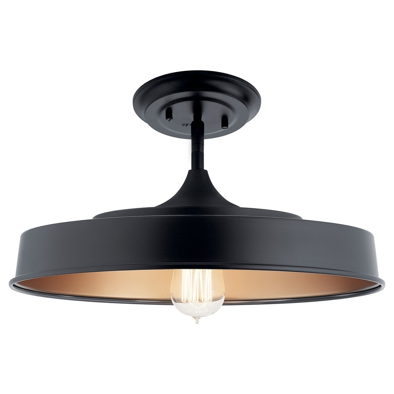 Kichler Lighting Elias 1-Light Semi Flush Mount Ceiling Light Black - Mycitystee