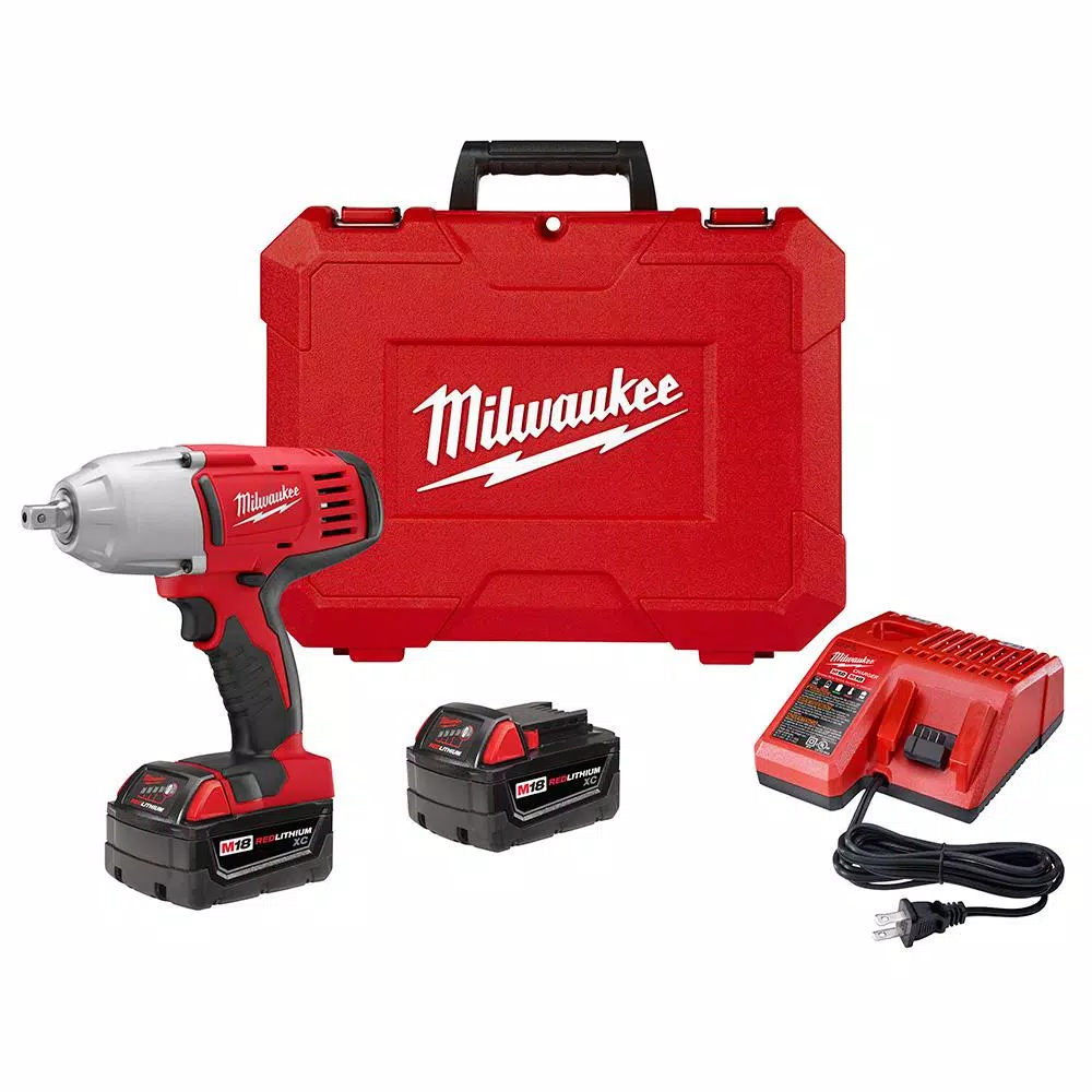 Milwaukee M18 18-Volt Lithium-Ion Cordless 1/2 in. Impact Wrench with Pin Detent Kit with (2) 3.0Ah Batteries， Charger and Hard Case and#8211; XDC Dep - Mycitystee