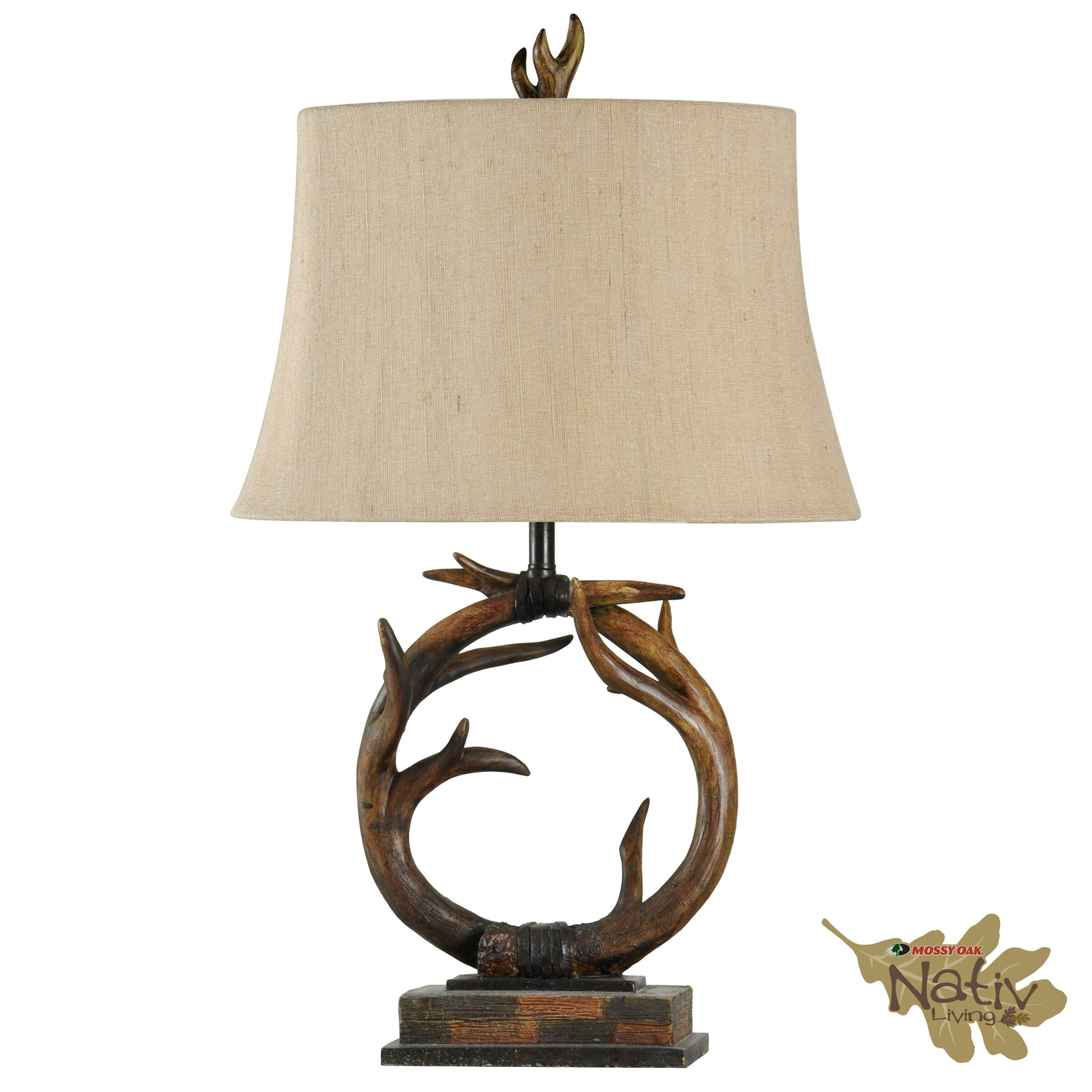 StyleCraft Dalton Dark Brown Table Lamp - Beige Hardback Fabric Shade - Mycitystee