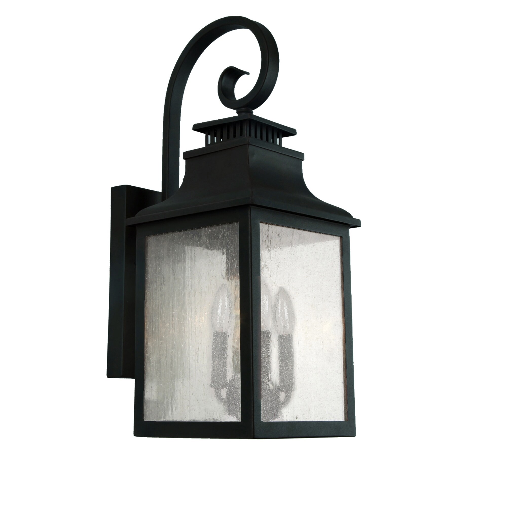 1 Light Outdoor Wall Lantern in Oil Rubbed Bronze Finish and Clear Tempered Glass - Rich Black Finish Shopping - The Best Deals on Outdoor Wall Lanter - Mycitystee