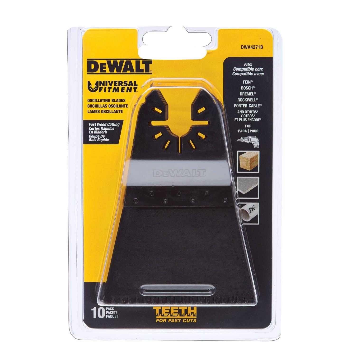 DeWalt Universal Fitment High Carbon Steel Precision Tooth Oscillating Blade Set Wood 10 pc - Mycitystee
