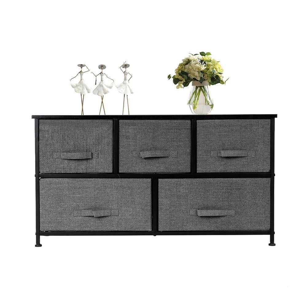 Extra Wide Dresser Storage Tower with Sturdy Steel Frame and Wood Top - - 33169075 - Mycitystee