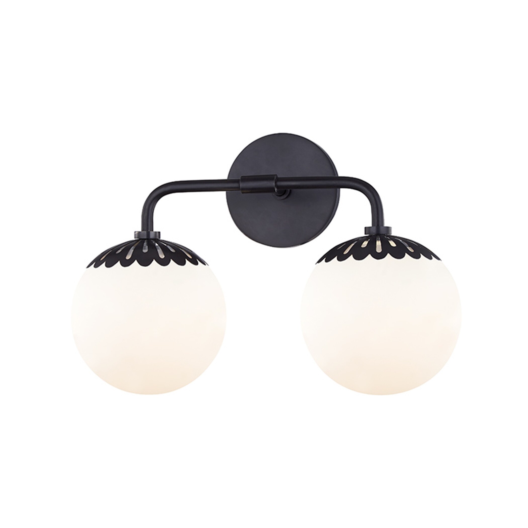 Mitzi by Hudson Valley Paige 2-light Old Bronze Bath Light， Opal Glossy Glass - Mycitystee