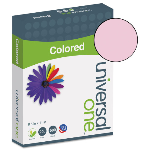 Universal Deluxe Colored Paper， 20lb， 8.5 x 11， Pink， 500/Ream (11204) - Mycitystee