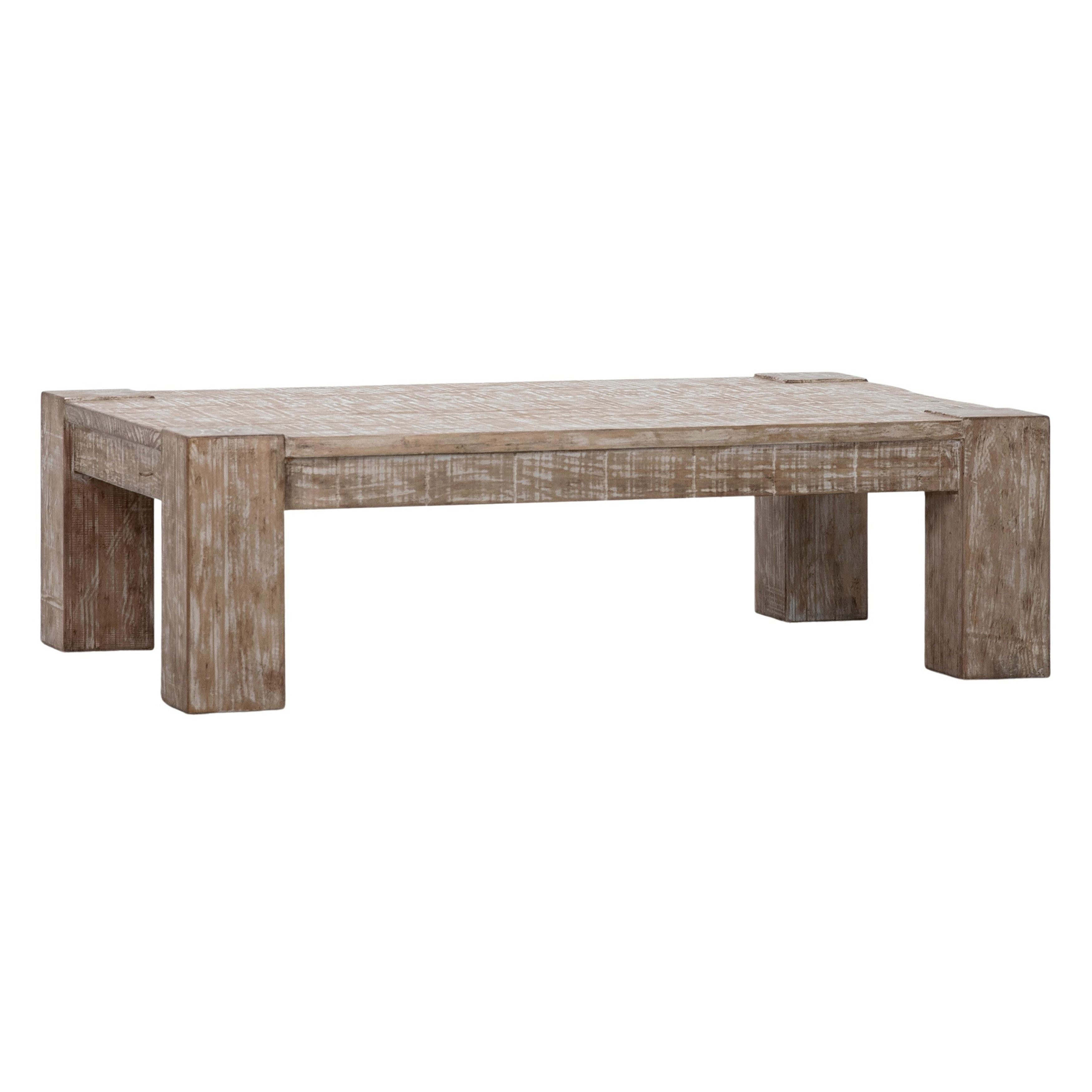 Parson Rectangular Coffee Table， Natural Wood - Mycitystee