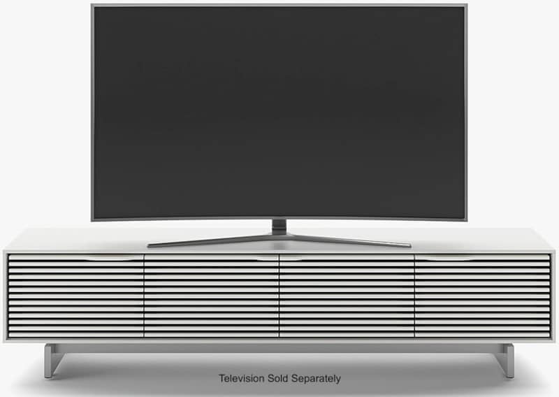BDI Align Satin White Quad Media Low Cabinet - Mycitystee