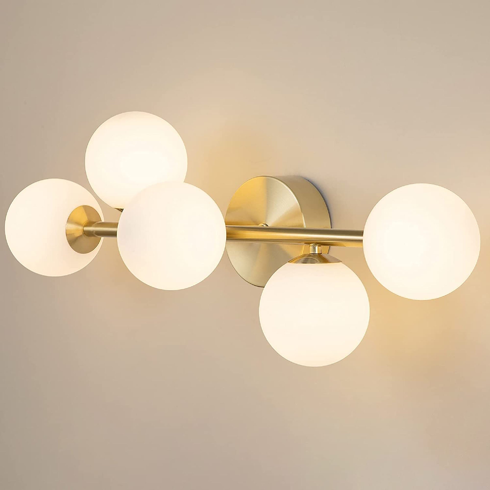 5 - Light Dimmable LED Gold Bathroom Vanity Light - Mycitystee