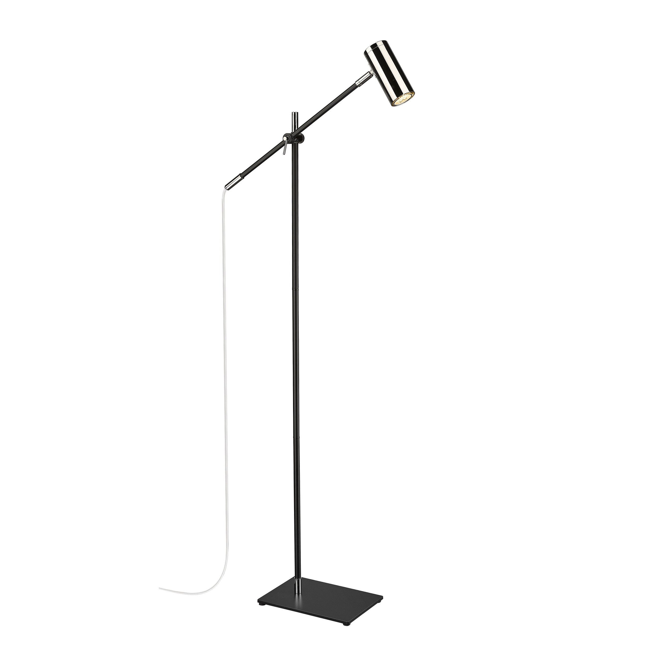 Calumet 1 Light Floor Lamp - Matte Black + Polished Nickel - Mycitystee