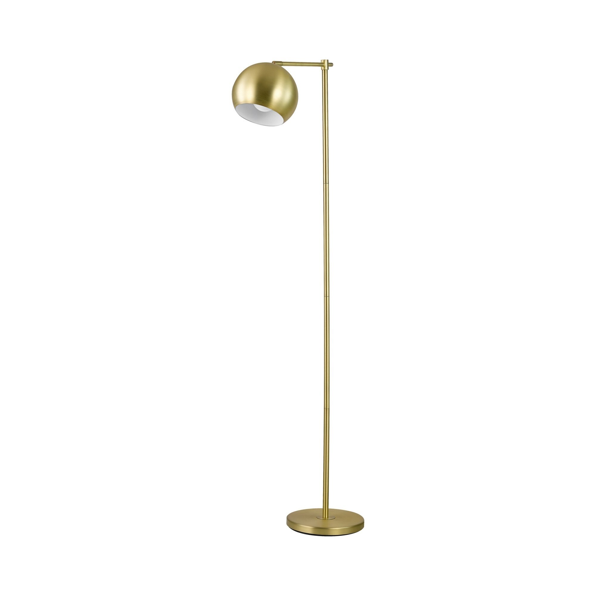 60 Inch Modern Floor Lamp， Dome Shade， Round Metal Base， Brass - Mycitystee