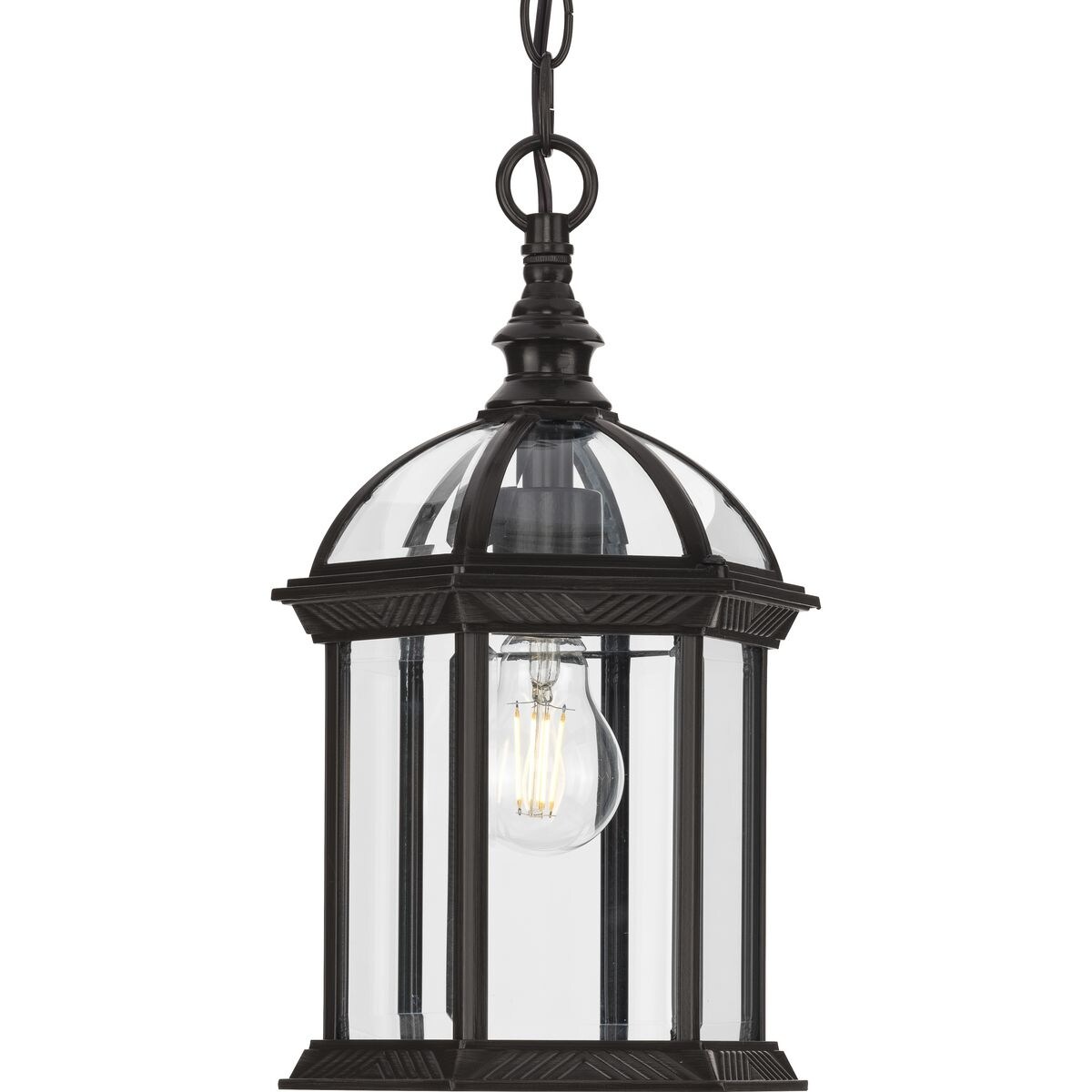 Dillard Collection One-Light Antique Bronze Outdoor Hanging Light - 7.5 in x 7.5 in x 13.62 in - Mycitystee