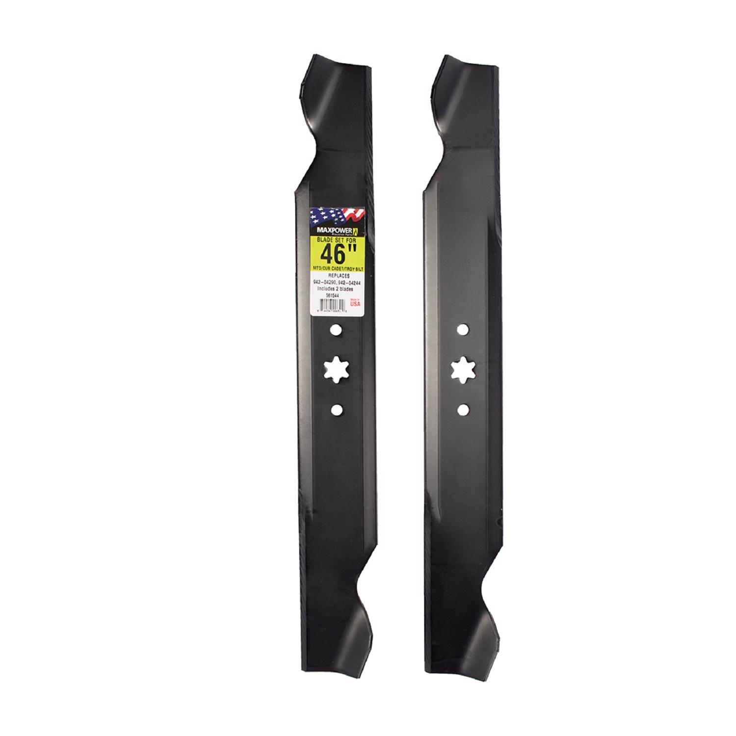 MaxPower 46 in. Standard Mower Blade Set For Riding Mowers 2 pk - Mycitystee
