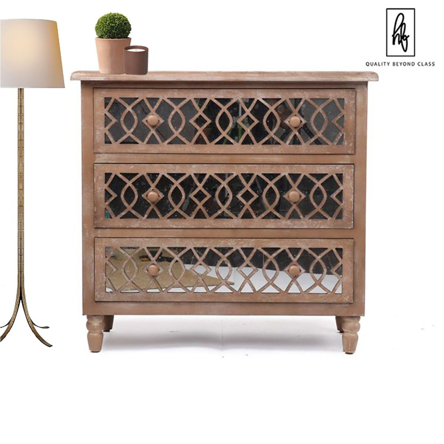 PALE MANGO WOOD THREE DRAWER CHESt - - 35437579 - Mycitystee