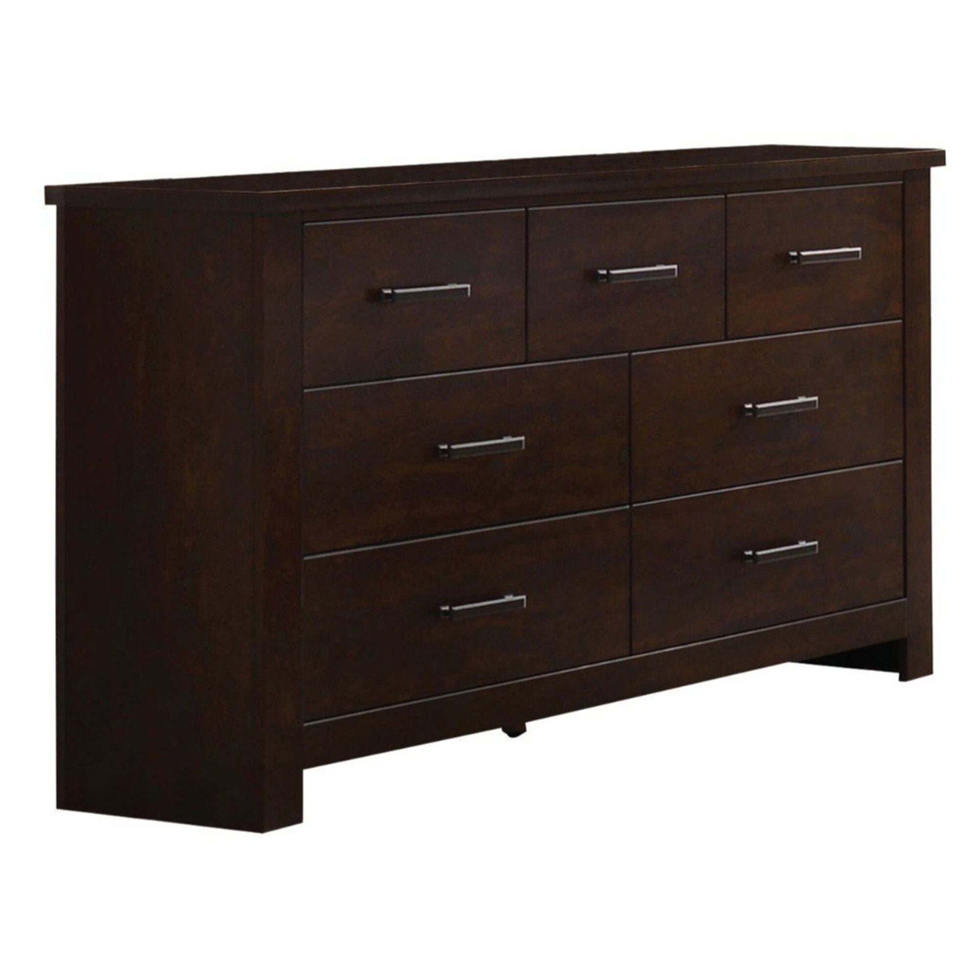 Wooden Dresser with Seven Spacious Drawers， Mahogany Brown - - 25687832 - Mycitystee