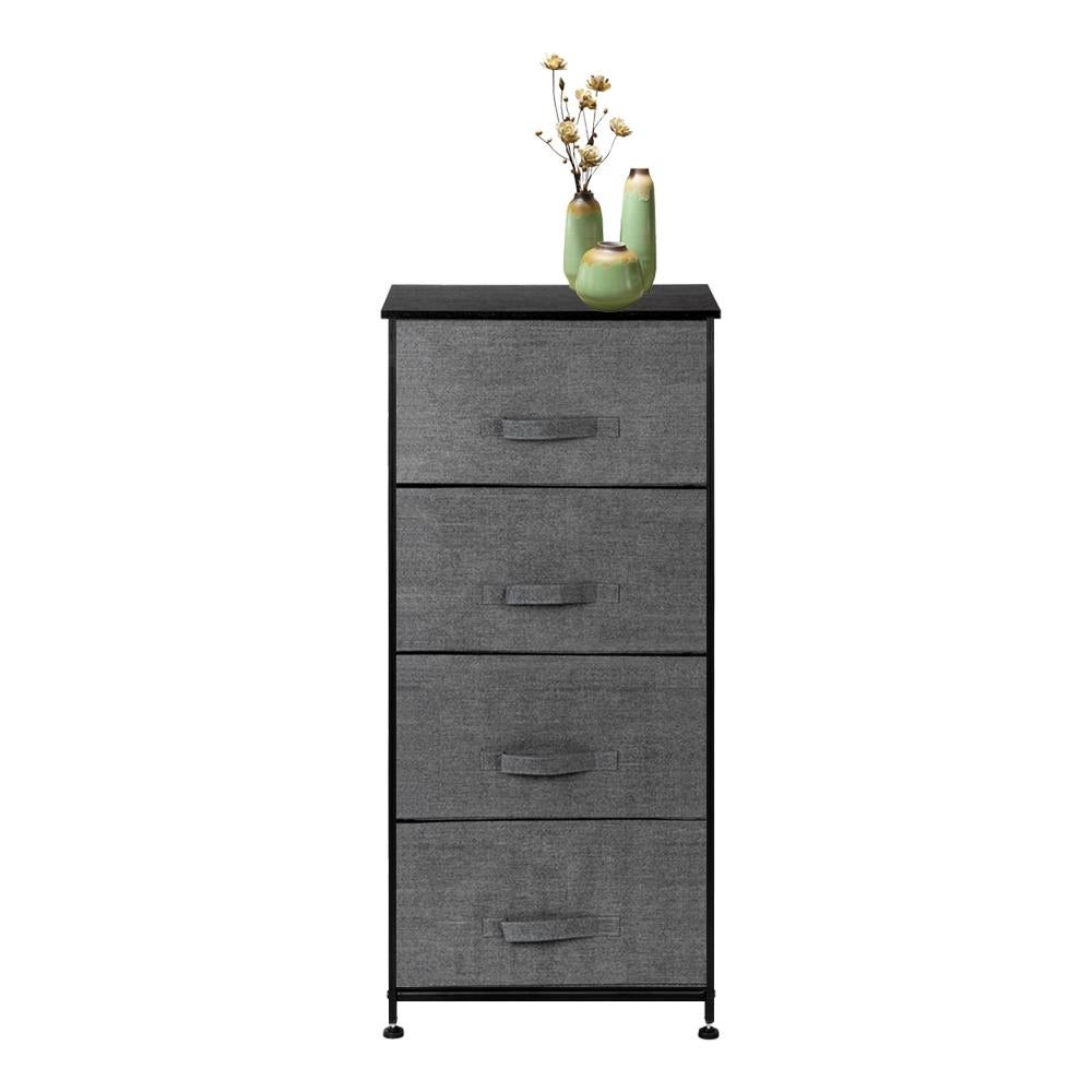 Dresser Storage Tower Nightstand Chest with 4 Drawers and Wood Top - - 33169076 - Mycitystee