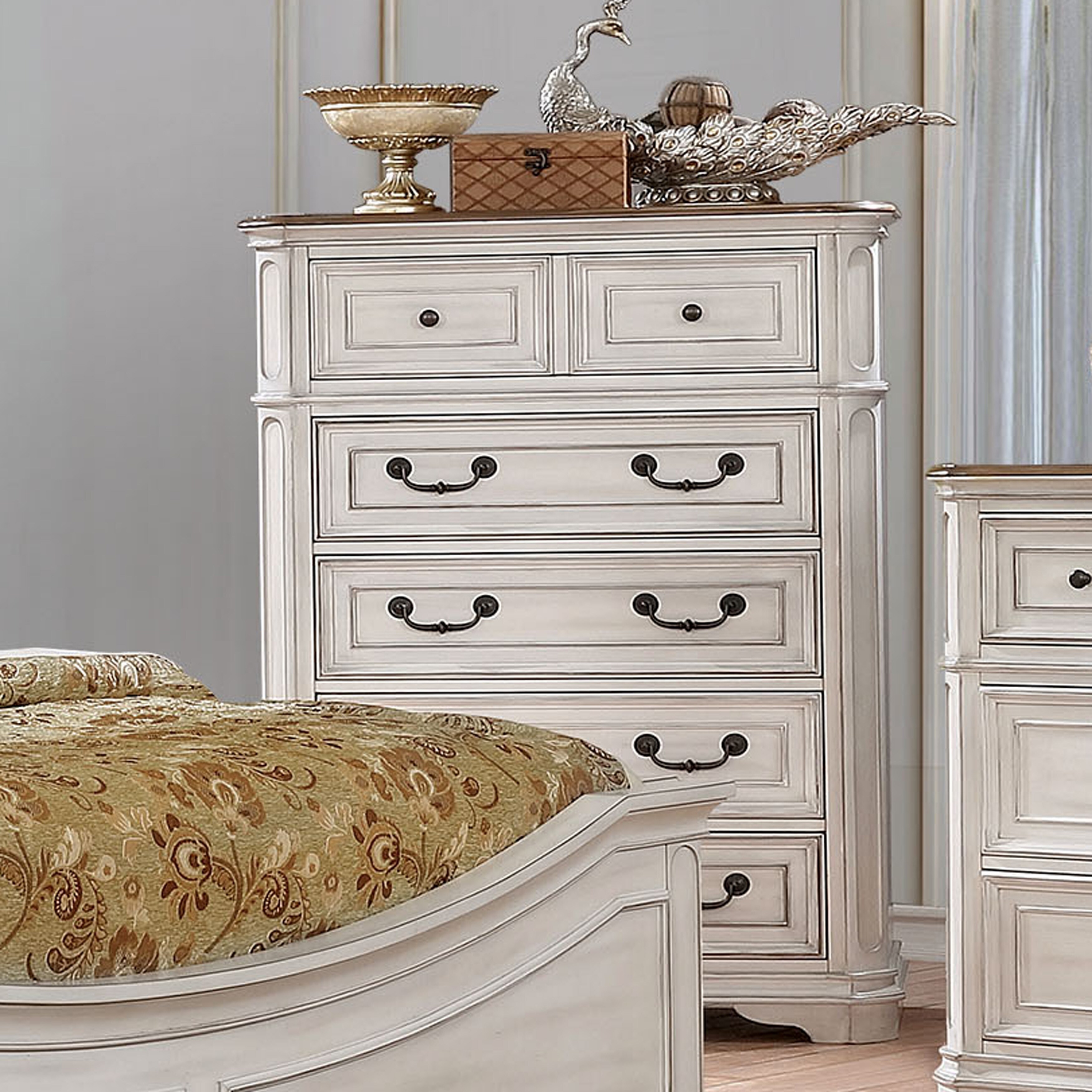 Furniture of America Jeln Traditional White Solid Wood 5-drawer Chest - - 23440933 - Mycitystee