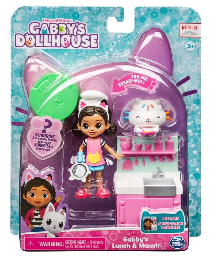 Gabby's Dollhouse Gabby’s Dollhouse， Lunch and Munch Kitchen Set with 2 Toy Figures - Mycitystee