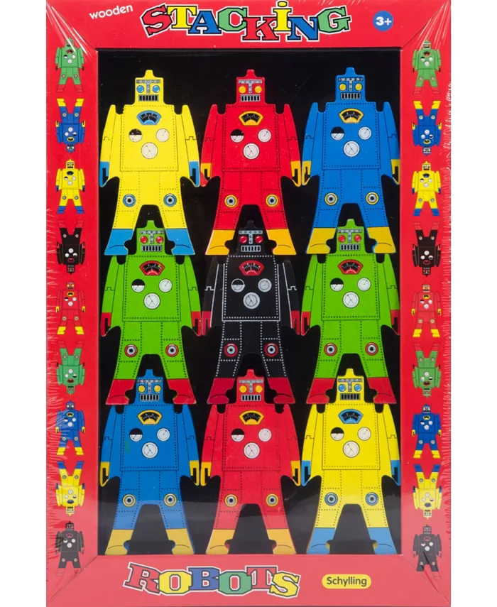 Schylling Wooden Stacking Robot Figures - Mycitystee