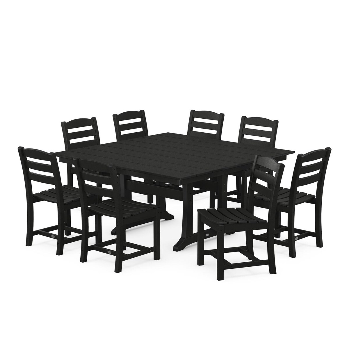 POLYWOOD La Casa Cafe 9 Piece Farmhouse Trestle Dining Set - Mycitystee