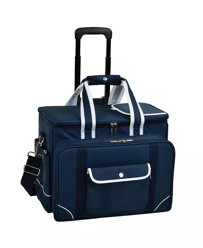 Picnic At Ascot Ultimate Picnic Cooler for 4 with Accessories and Wheeled Cart - Mycitystee
