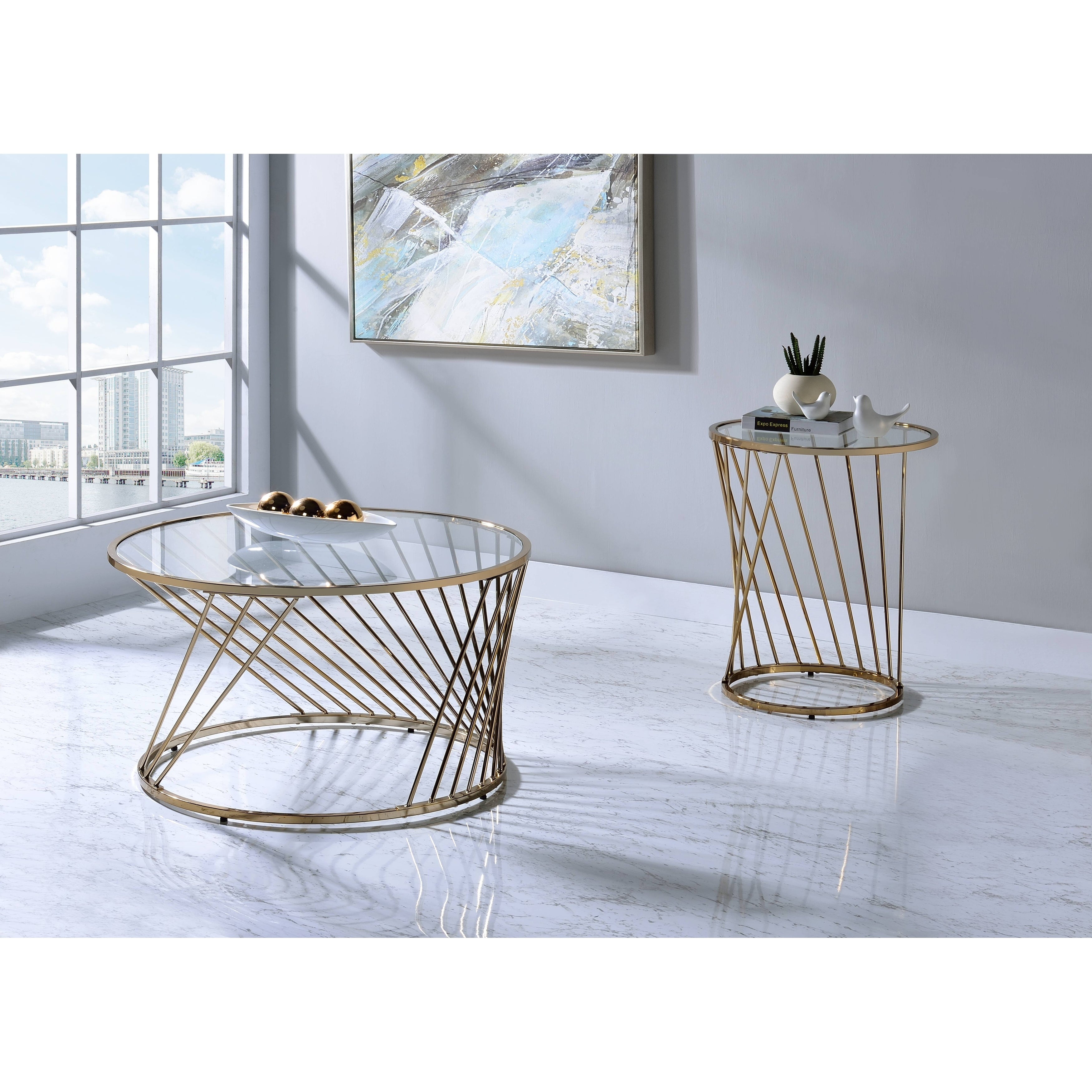 ACME Bluelipe Coffee Table in Champagne - Mycitystee